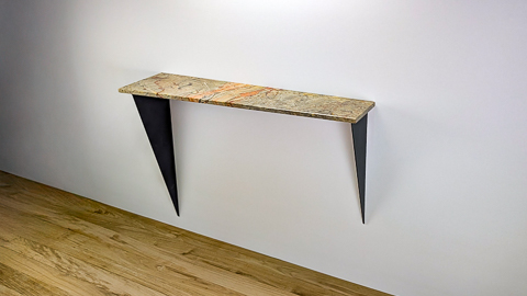 Console murale Géminée en Marbre de Sarrancolin-Ilhet (à droite) [MOSBPOCO]