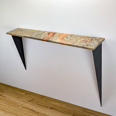 Console murale Géminée en Marbre de Sarrancolin-Ilhet (à gauche)