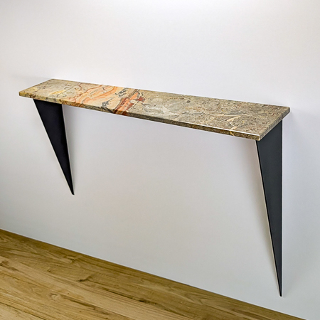 Console murale Géminée en Marbre de Sarrancolin-Ilhet (à gauche)